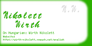 nikolett wirth business card